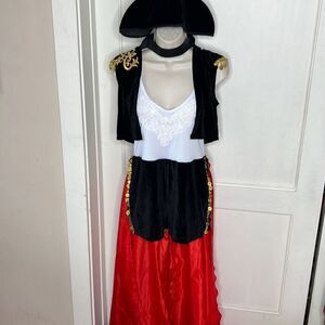 Dreamgirl La Matadora Halloween Costume 3-Piece Nwot Romper, Vest & Skirt Tail S